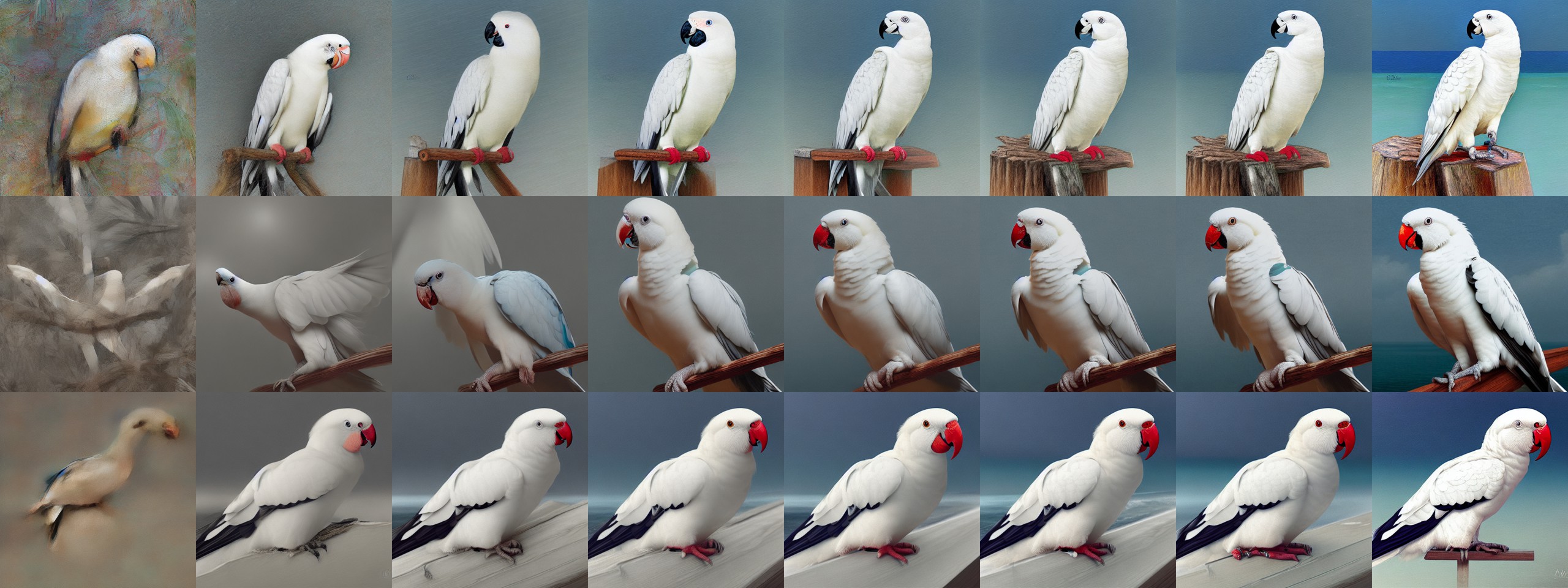 steps_a_white_parrot_sitting_by_the_se_seagull_1